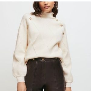 Maje marna gold tone button sweater